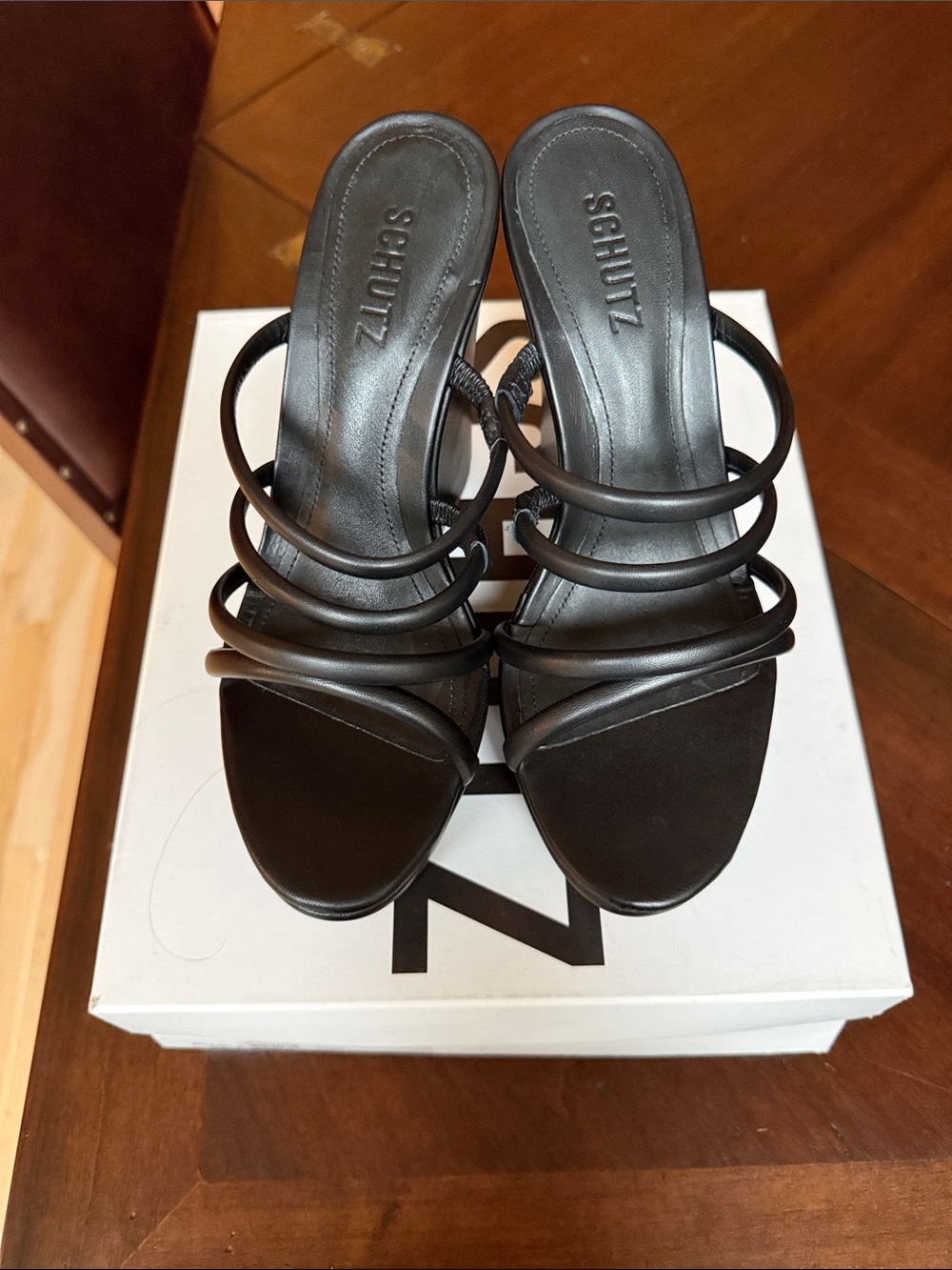 SCHUTZ Black Multi-Strap platform
